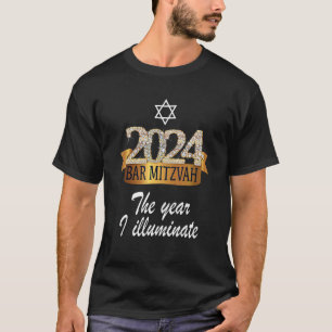 2024 Bar Mitzvah Zitat Feierliches, schwarz-gelbes T-Shirt