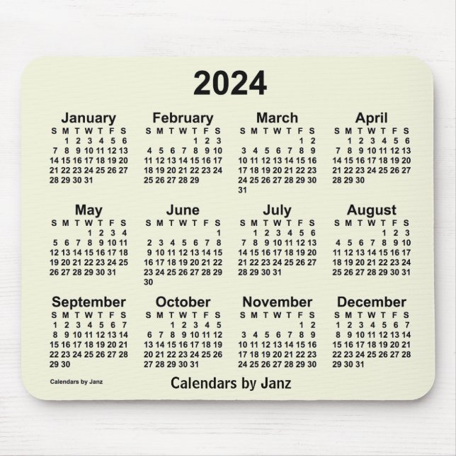 2024 Beige Kalender von Janz Mouse Pad Mousepad (Vorne)