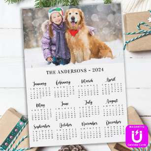 2024 Benutzerdefiniertes Foto Pet Puppy Dog Kalend Magnetkarte