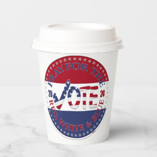 2024 Beten Sie für den Red, White Blue USA Karo Ma Pappbecher