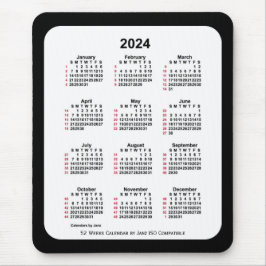 2024 Black 52 Weeks ISO Kalender von Janz Two Tone Mousepad
