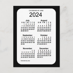 2024 Black 6 Month Mini Kalender von Janz Postkarte