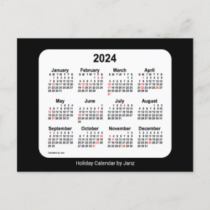 2024 Black Holiday Mini Kalender von Janz Feiertagspostkarte
