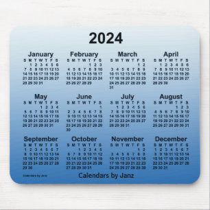 2024 Blauer Kalender verblasst von Janz Mouse Pad Mousepad