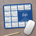 2024 Calendar - add logo, Contact Information Blue Mousepad<br><div class="desc">Fügen Sie ein Logo mit einem Kalender 2024 und Raum,  um ein paar Zeilen Text hinzuzufügen. Ein lustiger Artikel für das neue Jahr,  um als Unternehmen geben zu verwenden.</div>