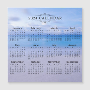 2024 Calendar Beach Hintergrund   Magnetkarte