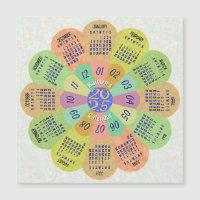 2024 Calendar Boho Retro Blume Individuelle Name M