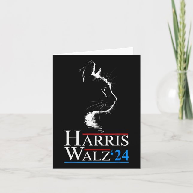 2024 Cat Election Kamala Harris Tim Walz 202 Karte (Vorderseite)