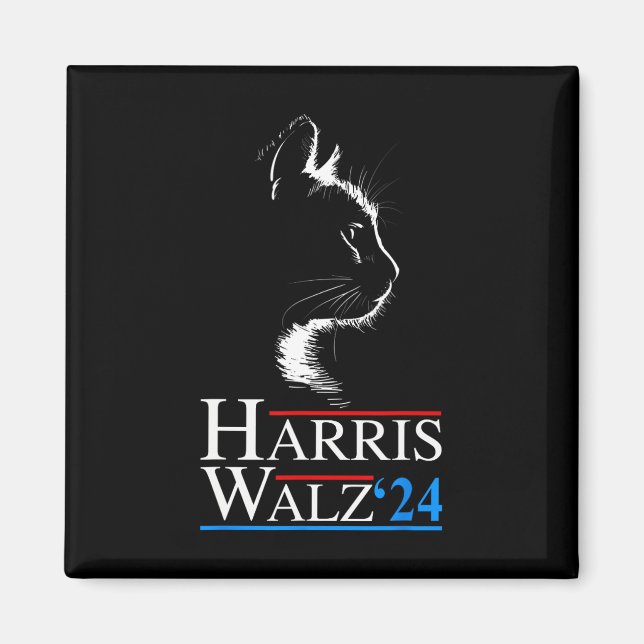 2024 Cat Election Kamala Harris Tim Walz 202 Magnet (Vorne)