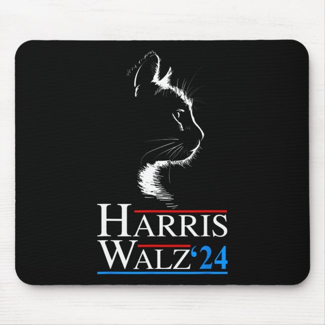 2024 Cat Election Kamala Harris Tim Walz 202 Mousepad (Vorne)