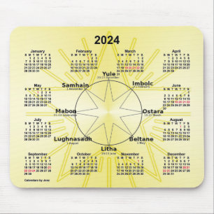 2024 Celtic Wheel of the Year Calendar von Janz Mousepad