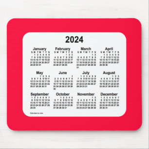 2024 Cherry Red Calendar von Janz Mouse Pad Mousepad