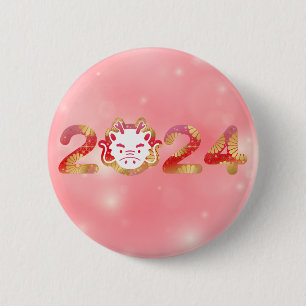 2024, Chinesisches Neujahr, Drachenschaltfläche Button