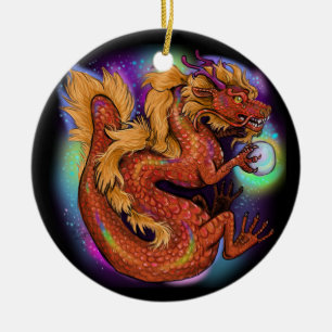 2024 Chinesisches Zodiaka-Jahr des Drachen Keramik Ornament