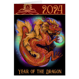 2024 Chinesisches Zodiaka Jahr des Drachen Neue Ja