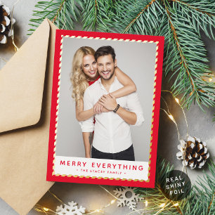 2024 CHRISTMAS FOTO Goldgrenze Roter Film H Folien Feiertagskarte