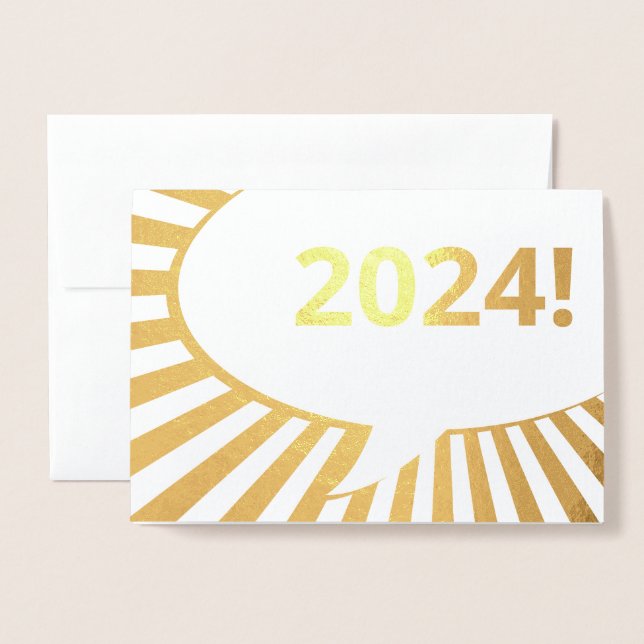 2024 Comic-Bubble-Goldfolie Folienkarte (Vorderseite mit Umschlag)