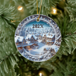 2024 Custom Beautiful Old Vintage Weihnachtsstadt Keramik Ornament