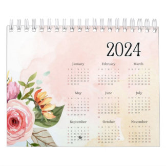 2024 Drucker schöner Kalander 12 Monate Kalender