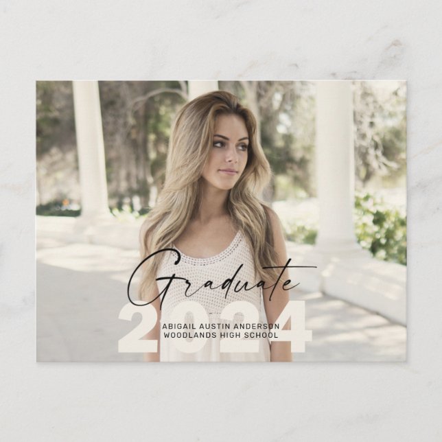 2024 Einfaches Grad-Foto Postkarte (Vorderseite)