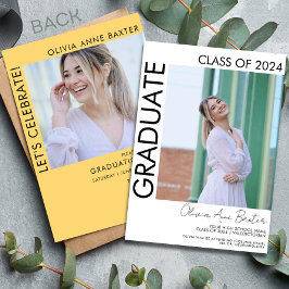 2024 Einladung der Modernen Minimal Foto Graduatio