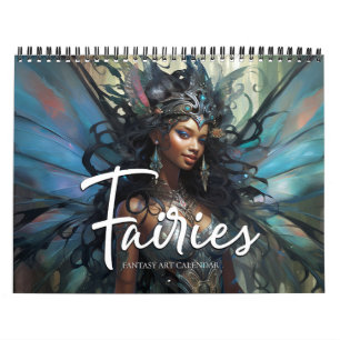 2024 Fairies 9 Black Fantasy Art Calendar Kalender