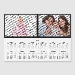 2024-Familie Portrait Custom Magnetic Calendar Magnetkarte