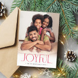 2024 FAMILY PHOTO modern minimalist JOYFUL red Ankündigung<br><div class="desc">by kat massard >>> WWW.SIMPLYSWEETPAPERIE.COM <<<
An on trend card design featuring the quote JOYFUL with your favourite photo
CONTACT kat@simplysweetpaperie.com if you need a hand to get your photo to fit perfectly</div>