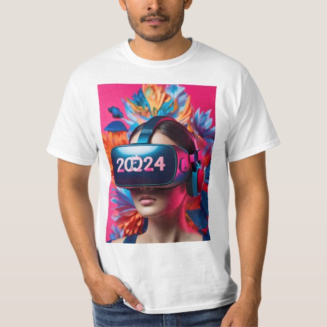 "2024 Feier Extravaganza: Neujahrsjubeln T-Shirt (Vorderseite)