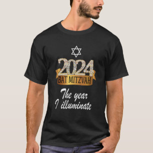 2024 Festlicher schwarz-gelber Dekor Bat Mitzvah Z T-Shirt