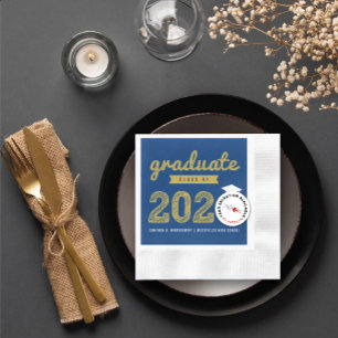 2024 Fett Gold Sketch Text Moderne Graduation Part Serviette