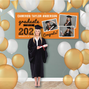 2024 Fett Sketch 3 Foto Collage Graduation Party Banner