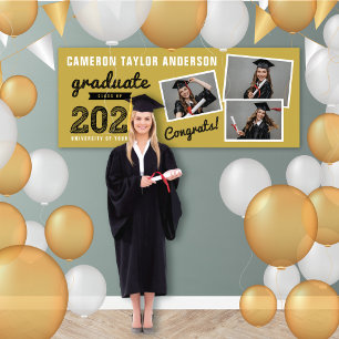 2024 Fett Sketch 3 Foto Collage Graduation Party Banner