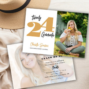 2024 Foto Abschluss Handwriting Typografie Einladung