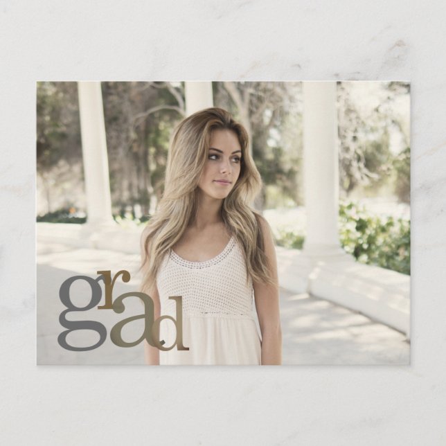 2024 Foto Grad-Neutrale Ankündigung Postkarte (Vorderseite)