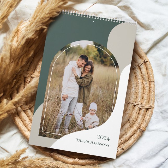 2024 Fotos der Minimal Arch Familie Stilvolle Vorl Kalender (2024 Minimal Arch family Photos Stylish Template Calendar)