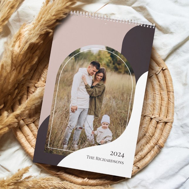 2024 Fotos der Minimal Arch Familie Stilvolle Vorl Kalender (2024 Minimal Arch family Photos Stylish Template Calendar)