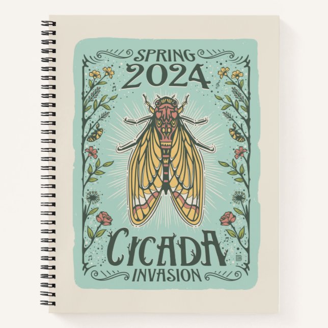 2024 Frühjahr Cicada Invasion Notizbuch (Vorderseite)