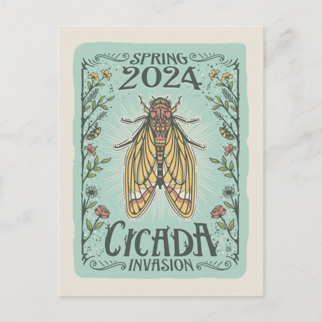 2024 Frühjahr Cicada Invasion Postkarte (Vorderseite)