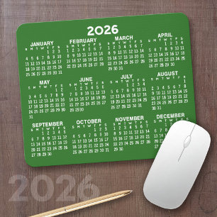 2024 Full Year View Calendar - horizontal - Green Mousepad