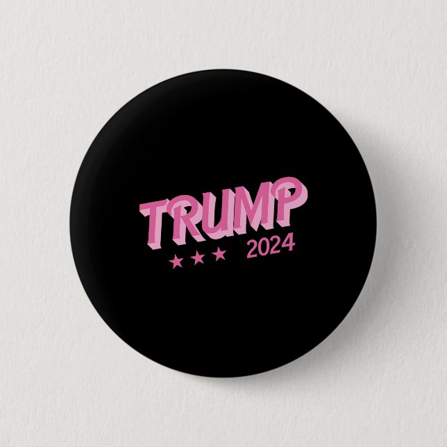 2024 - Funny Donald Trump Pink Bubble Letters Button (Vorderseite)