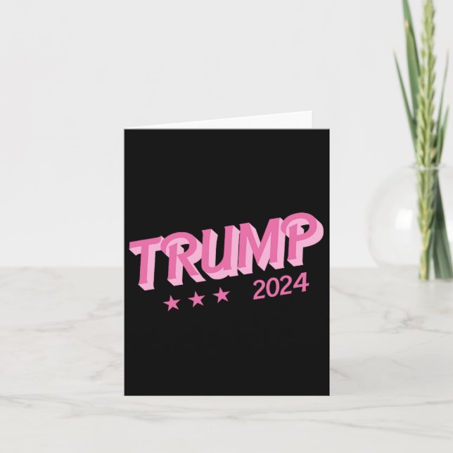 2024 - Funny Donald Trump Pink Bubble Letters Karte (Vorderseite)