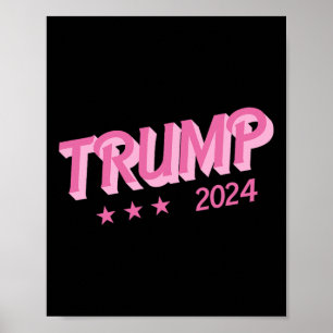 2024 - Funny Donald Trump Pink Bubble Letters Poster