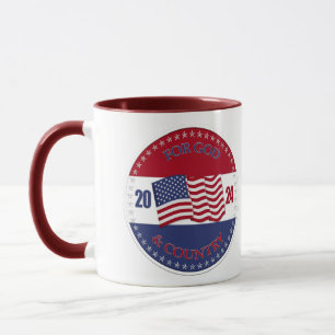 2024 Für Gott und Land mit der Flagge der USA Tasse