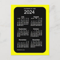 2024 Gelbe Neon 6 Monate Mini-Kalender von Janz