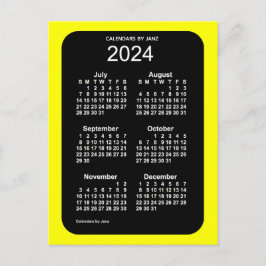 2024 Gelbe Neon 6 Monate Mini-Kalender von Janz Postkarte