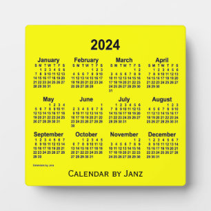 2024 Gelbe Schreibtischkalender von Janz Fotoplatte