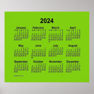 2024 Gelber grüner Kalender von Janz Print Poster
