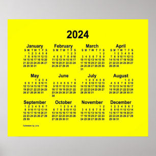2024 Gelber Kalender von Janz Print Poster