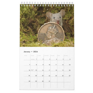 2024 George die Maus in einem Blockhaufen Haus Kalender